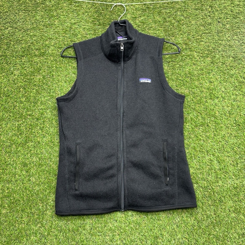 Patagonia Better Sweater Vest Womens Small Black 25887 Outdoors Hiking Zip Up